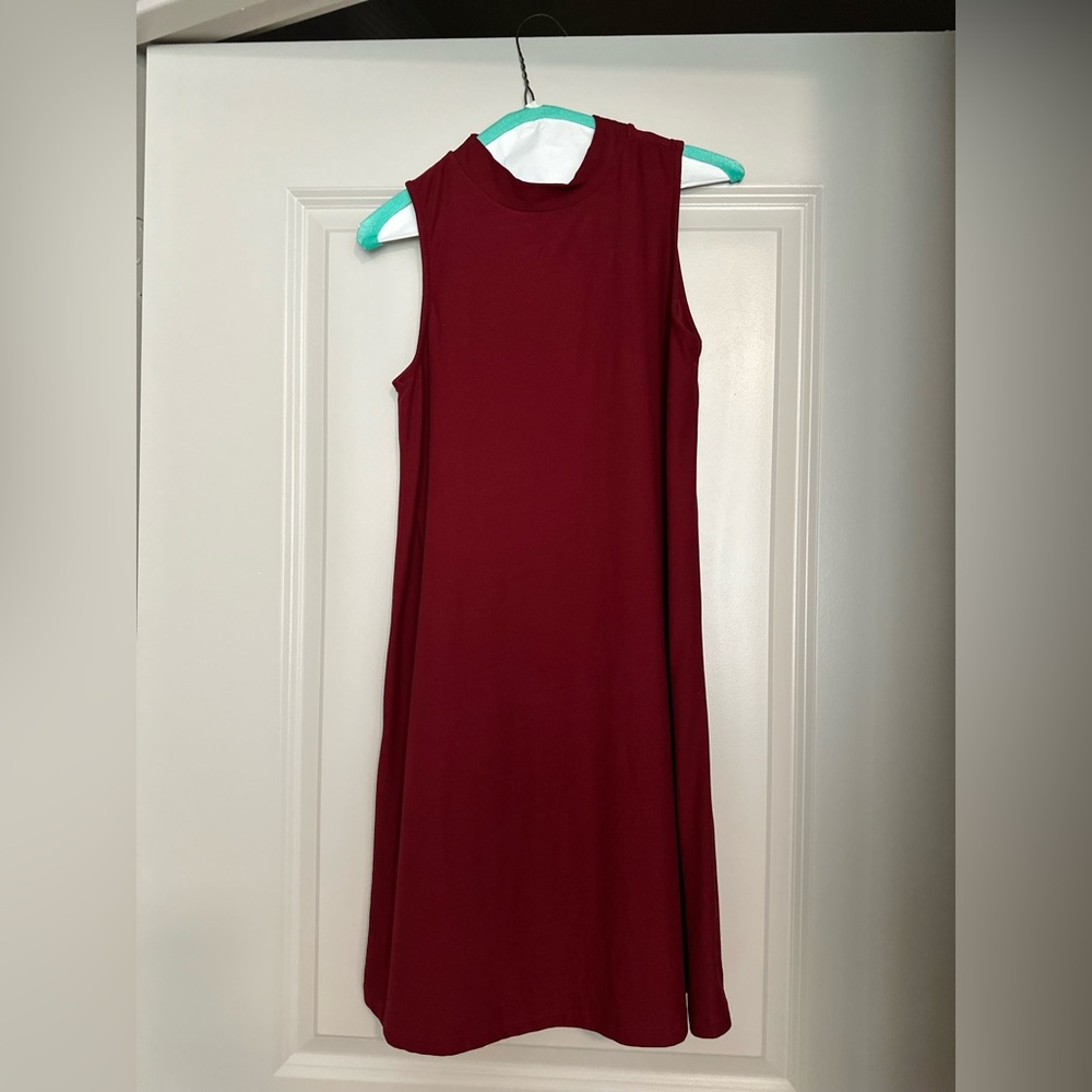 Pink Rose Sleeveless Wine Mini Dress